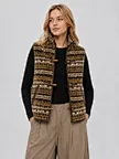 patterned fleece layering vest